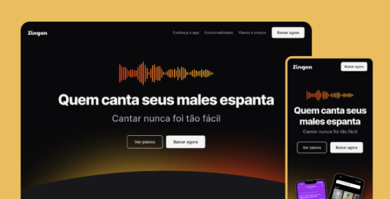 Landing Page completa e responsiva de um aplicativo de Karaokê