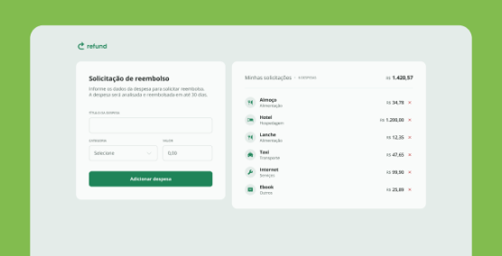Um sistema para pedido e acompanhamento de reembolso
